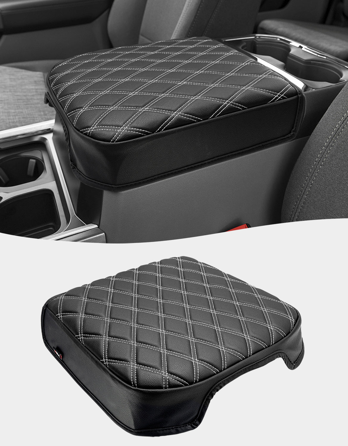 Center Console Cover Pad for Bucket Seat 2023-2026 Ford F250 F350 F450 F550 Super Duty