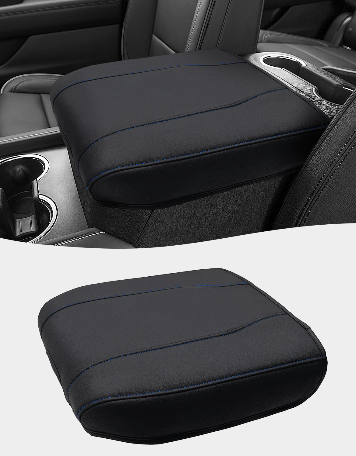 Thin Version Center Console Armrest Cover for Bucket Seat 2019-2026 Chevy Silverado 1500 2500 3500,2019-2026 GMC Sierra 1500 2500 3500,2021-2026 Tahoe/Suburban/Yukon