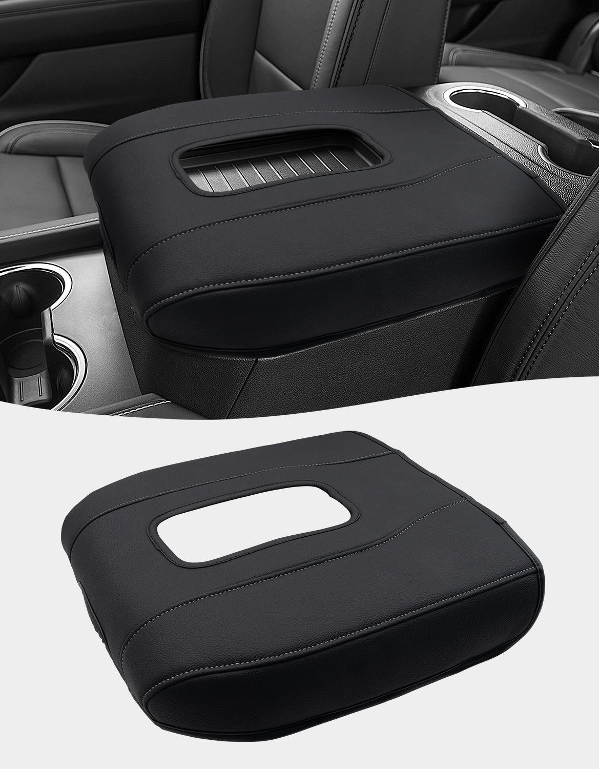 Thin Version Center Console Cushion Cover for Bucket Seat 2019-2026 GMC Sierra 1500 2500 3500,2019-2026 Chevy Silverado 1500 2500 3500, 2021-2026 Tahoe/Suburban/Yukon