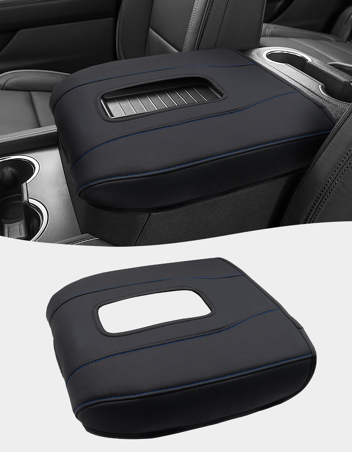 Thin Version Center Console Cushion Cover for Bucket Seat 2019-2026 GMC Sierra 1500 2500 3500,2019-2026 Chevy Silverado 1500 2500 3500, 2021-2026 Tahoe/Suburban/Yukon