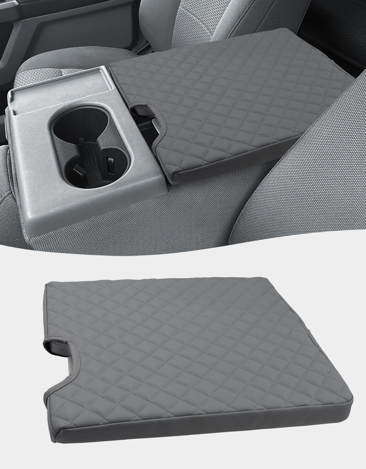 Center Console Armrest PU Leather Cover for Jump Seat 2015-2025 Ford F150 , 2017-2025 Ford F250 F350 F450 F550 Super Duty