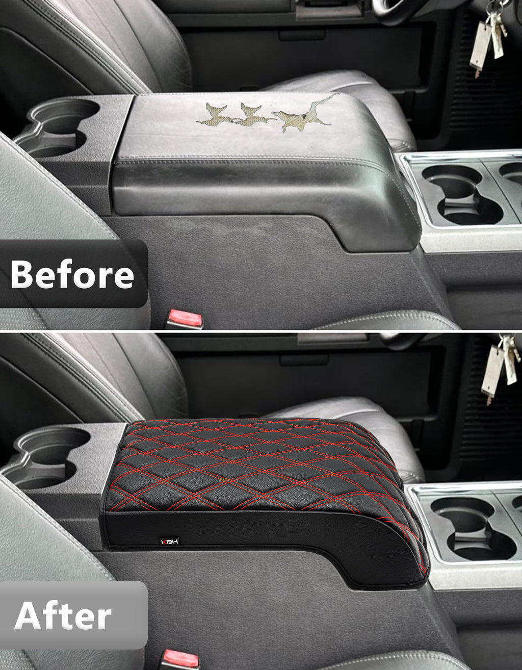 Center Console Cover Pad for Bucket Seat 2011-2016 Ford F250 F350 F450 F550 Super Duty