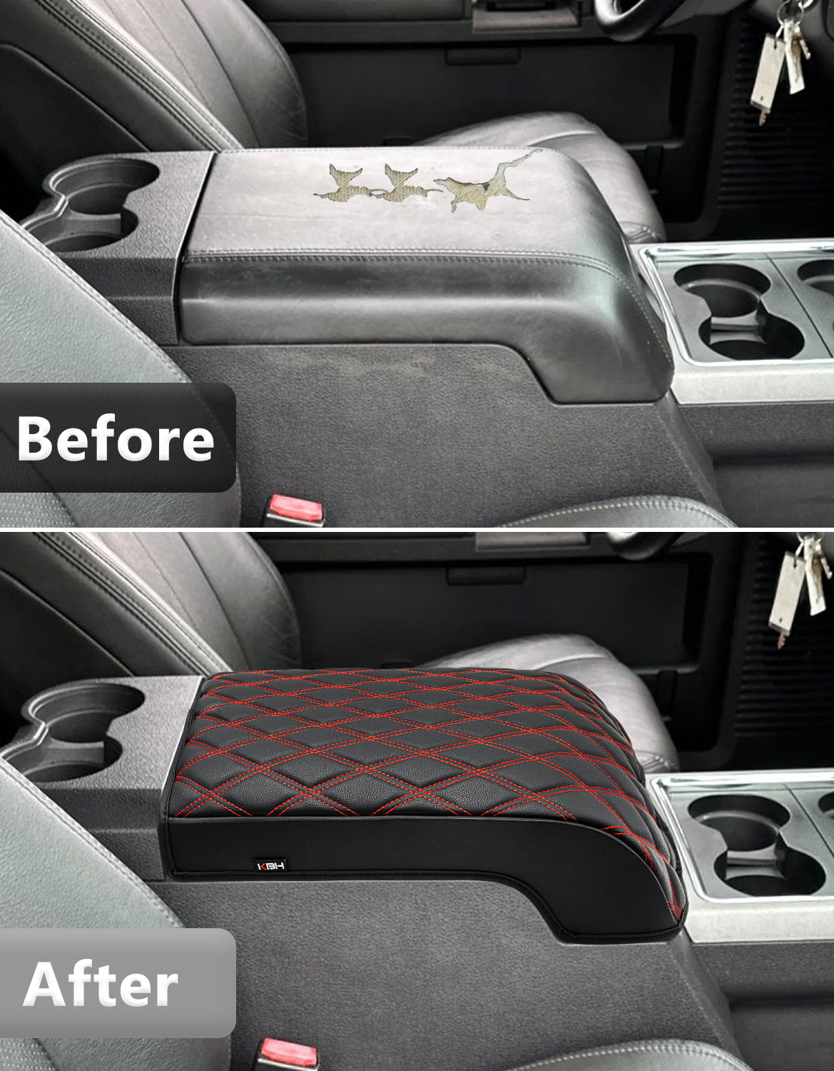 Center Console Cover Pad for Bucket Seat 2011-2016 Ford F250 F350 F450 F550 Super Duty