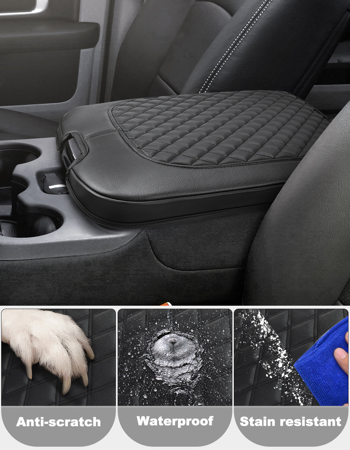 Center Console Armrest Cover for Jump Seat 2013-2018 Dodge Ram 1500,2013-2025 Dodge Ram 2500/3500/1500Classic