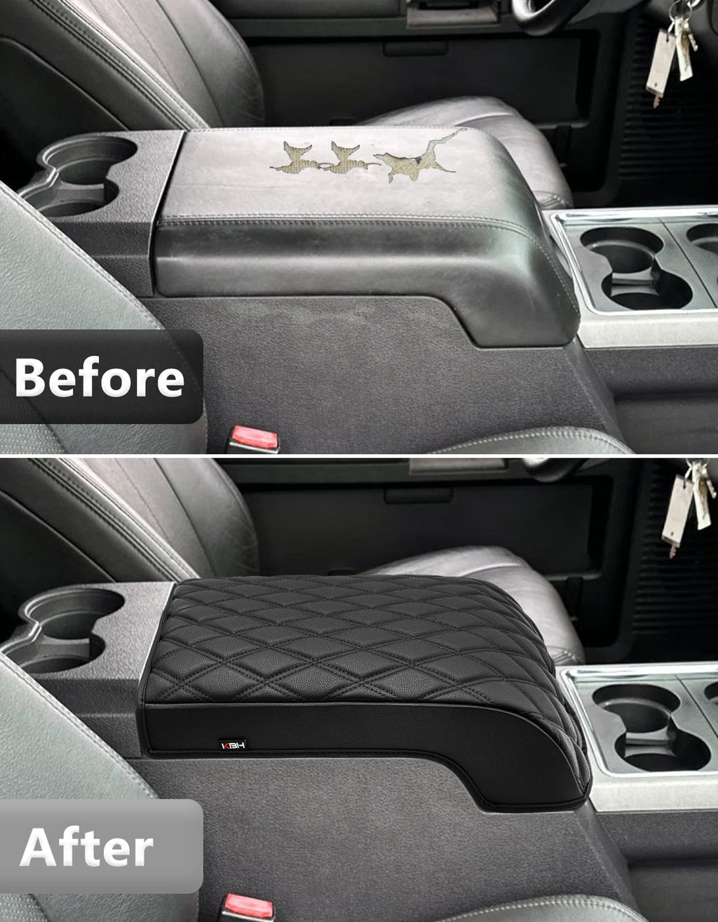 Center Console Cover Pad for Bucket Seat 2011-2016 Ford F250 F350 F450 F550 Super Duty
