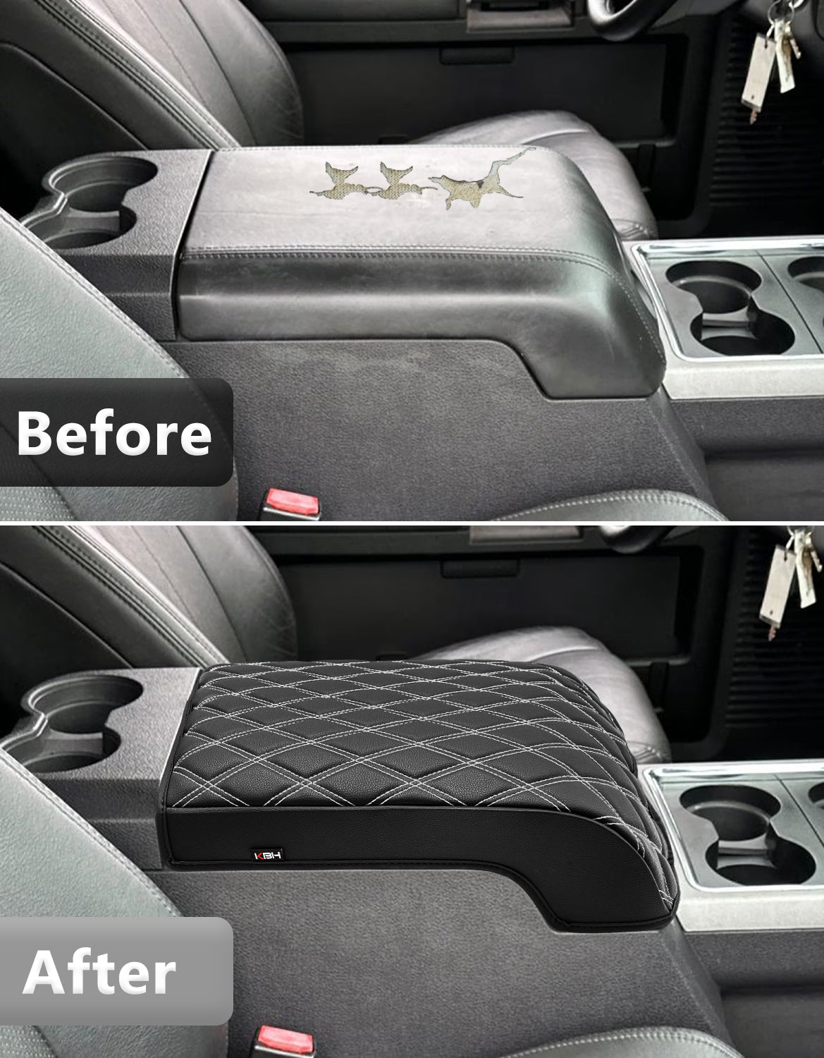 Center Console Cover Pad for Bucket Seat 2011-2016 Ford F250 F350 F450 F550 Super Duty