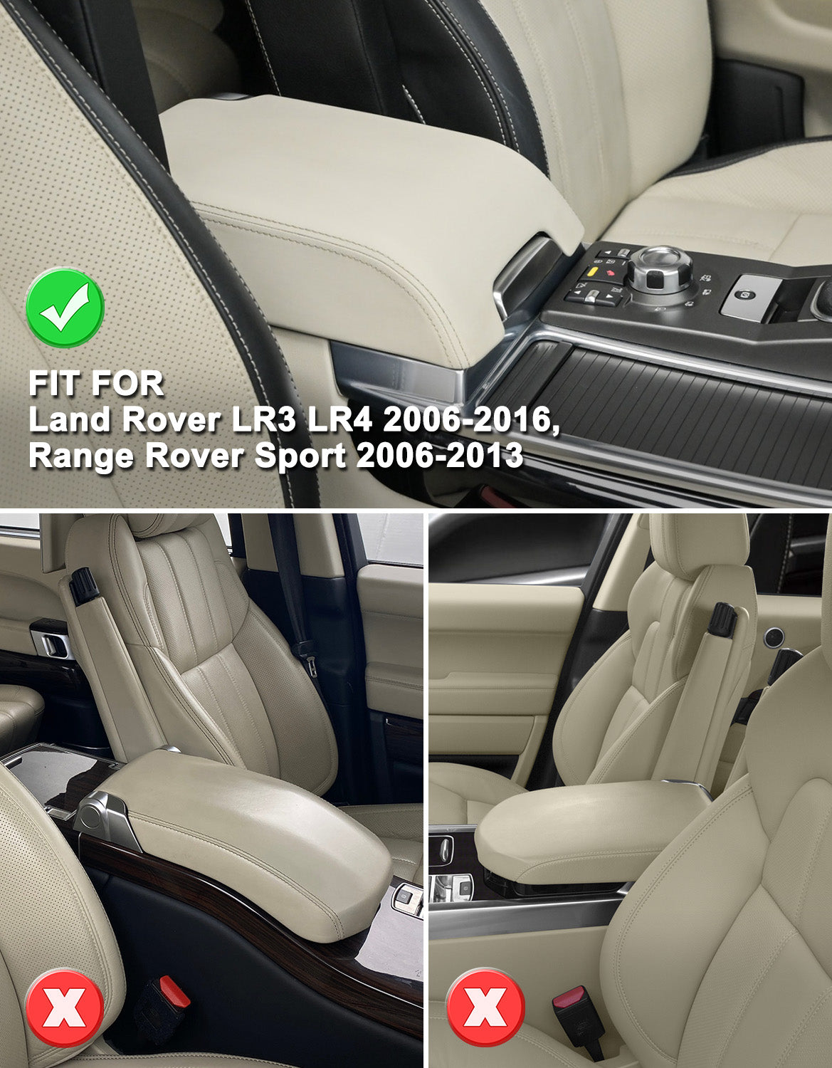 Center Console Armrest Cover for Land rover LR3 LR4 2006-2016, Range Rover Sport 2006-2013