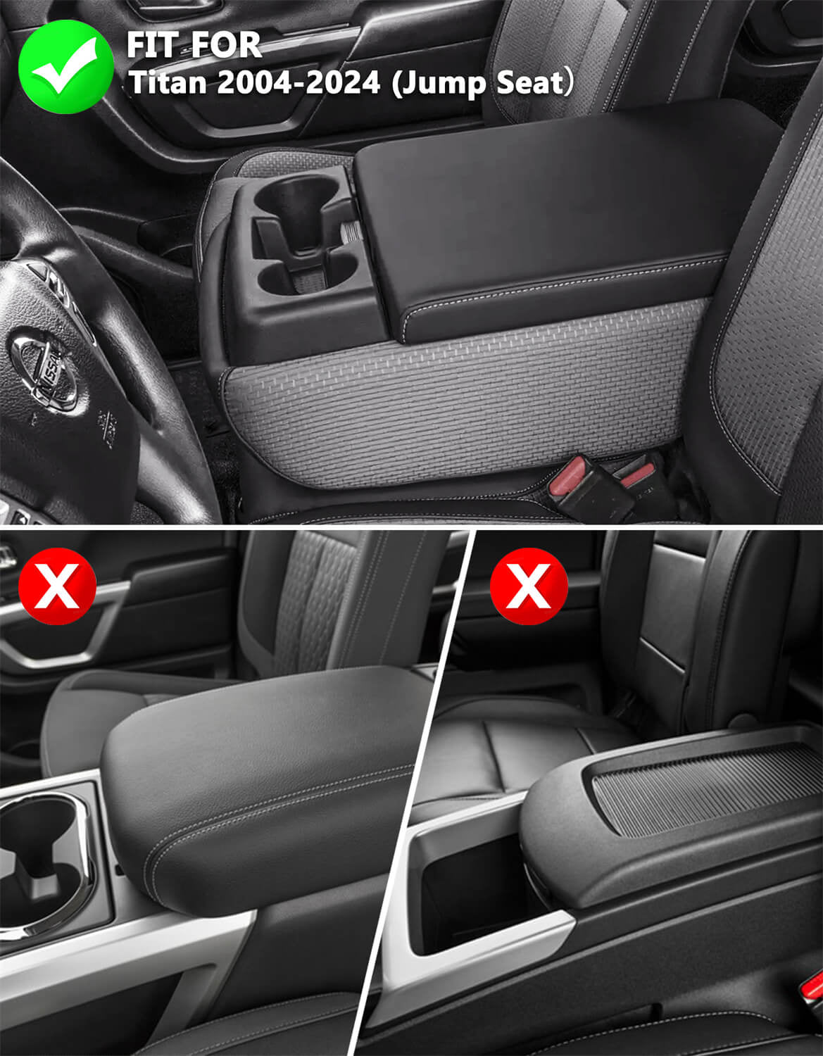 Center Console Armrest Cover for Nissan Titan 2004-2024