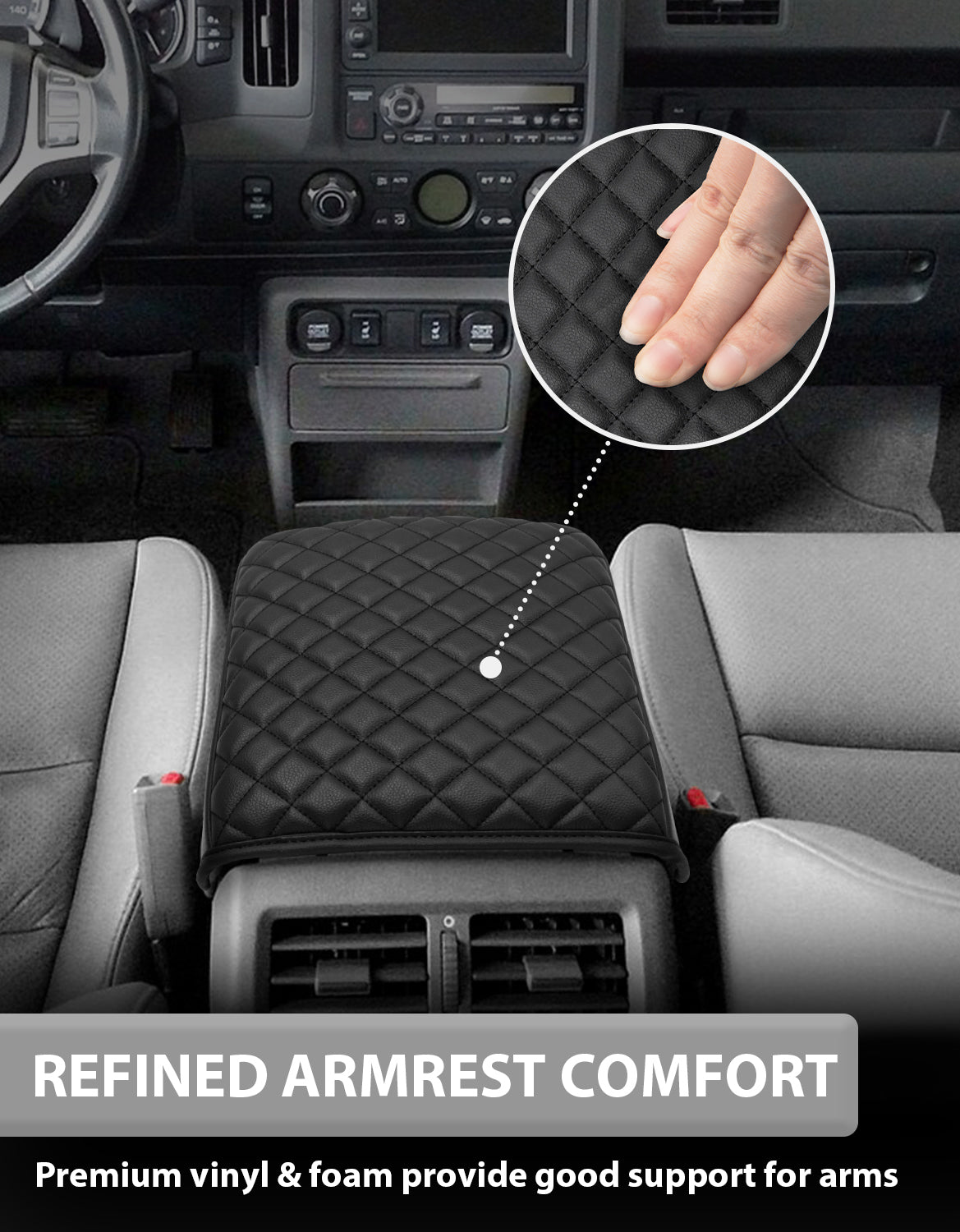 Center Console Armrest Cover Cushion Pad Protector for Honda Ridgeline 2006-2014