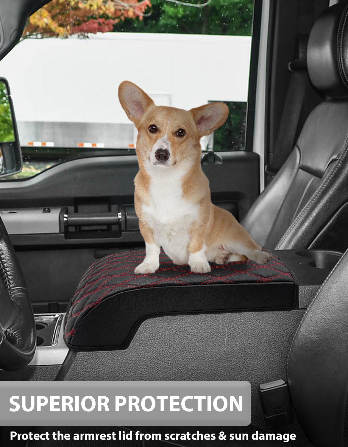 Center Console Cover Pad for Bucket Seat 2011-2016 Ford F250 F350 F450 F550 Super Duty