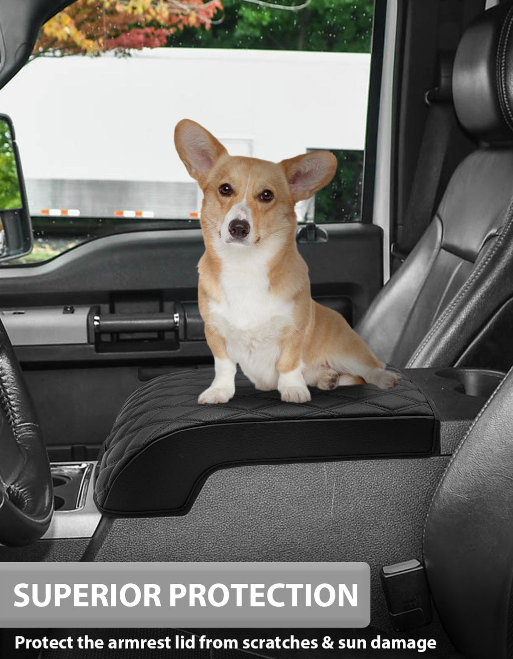 Center Console Cover Pad for Bucket Seat 2011-2016 Ford F250 F350 F450 F550 Super Duty