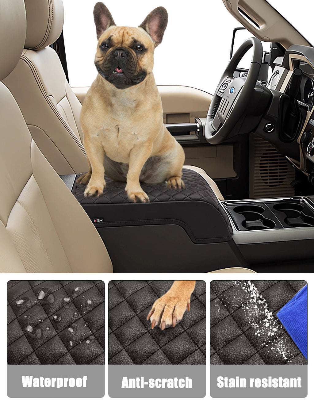 Center Console Cover Pad for Bucket Seat 2011-2016 Ford F250 F350 F450 F550 Super Duty