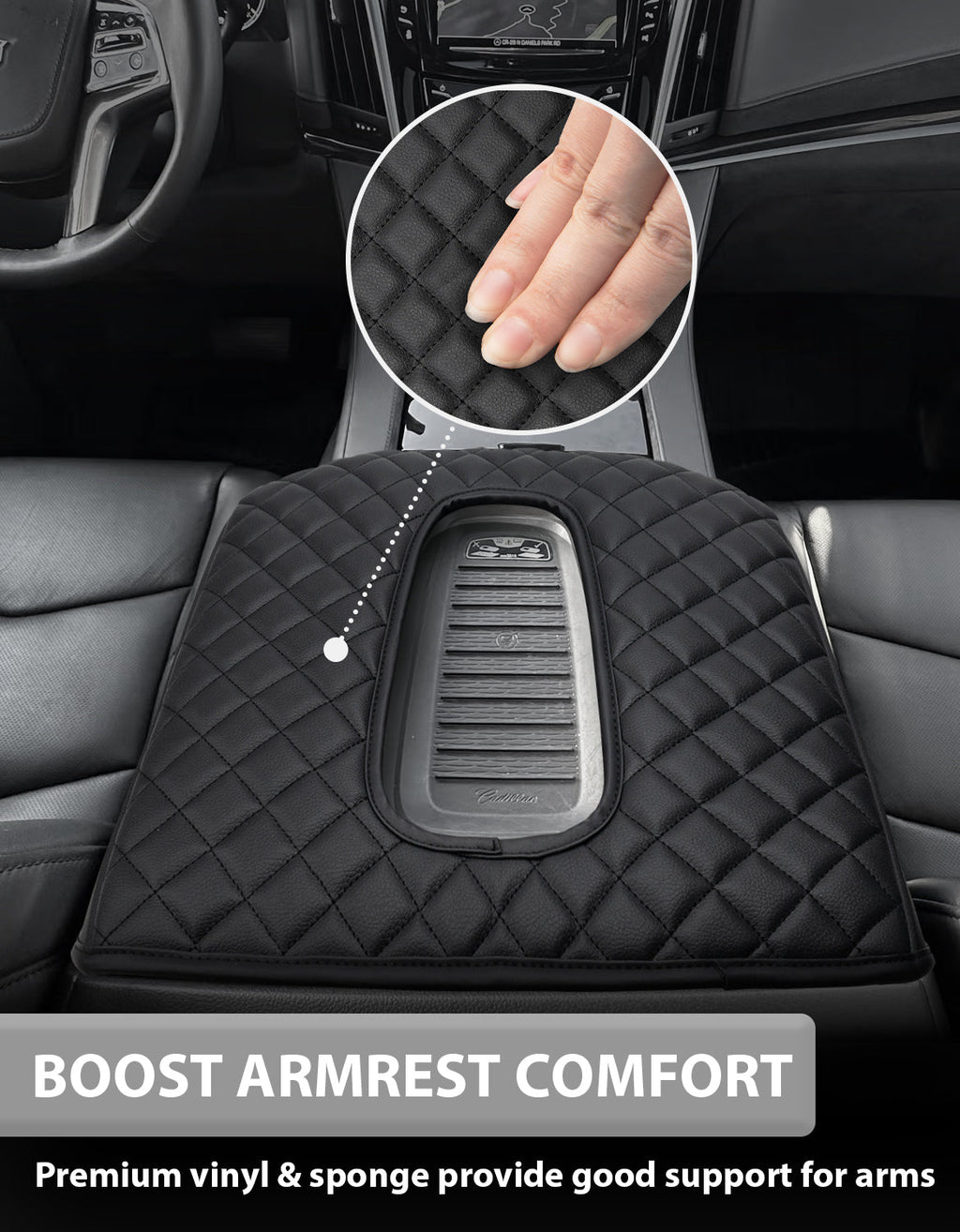 Center Console Armrest Cover Pad Cushion Protector for Cadillac Escalade 2015-2020