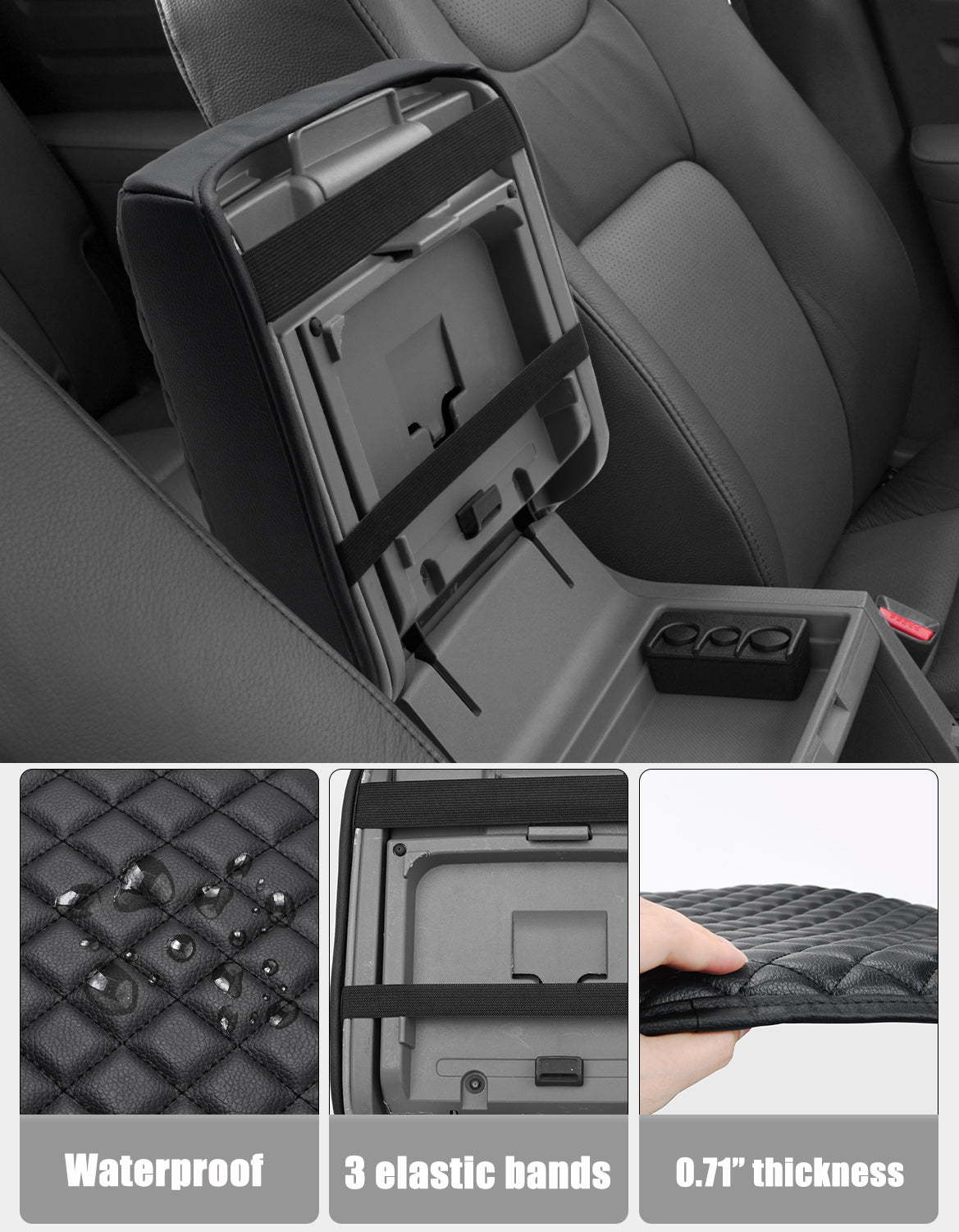 Center Console Armrest Cover Cushion Pad Protector for Honda Ridgeline 2006-2014