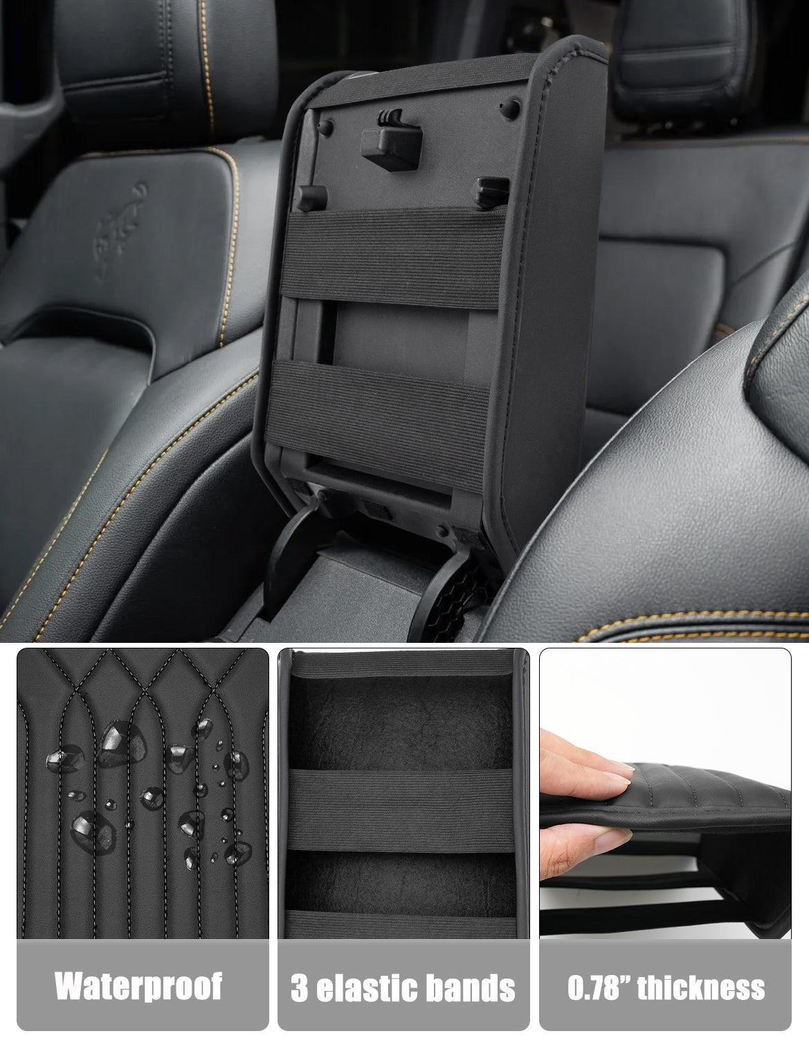 Center Console Armrest Cover Pad for 2021-2026 Ford Bronco