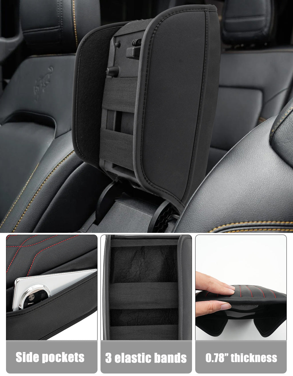 Center Console Armrest Cover Pad for 2021-2026 Ford Bronco