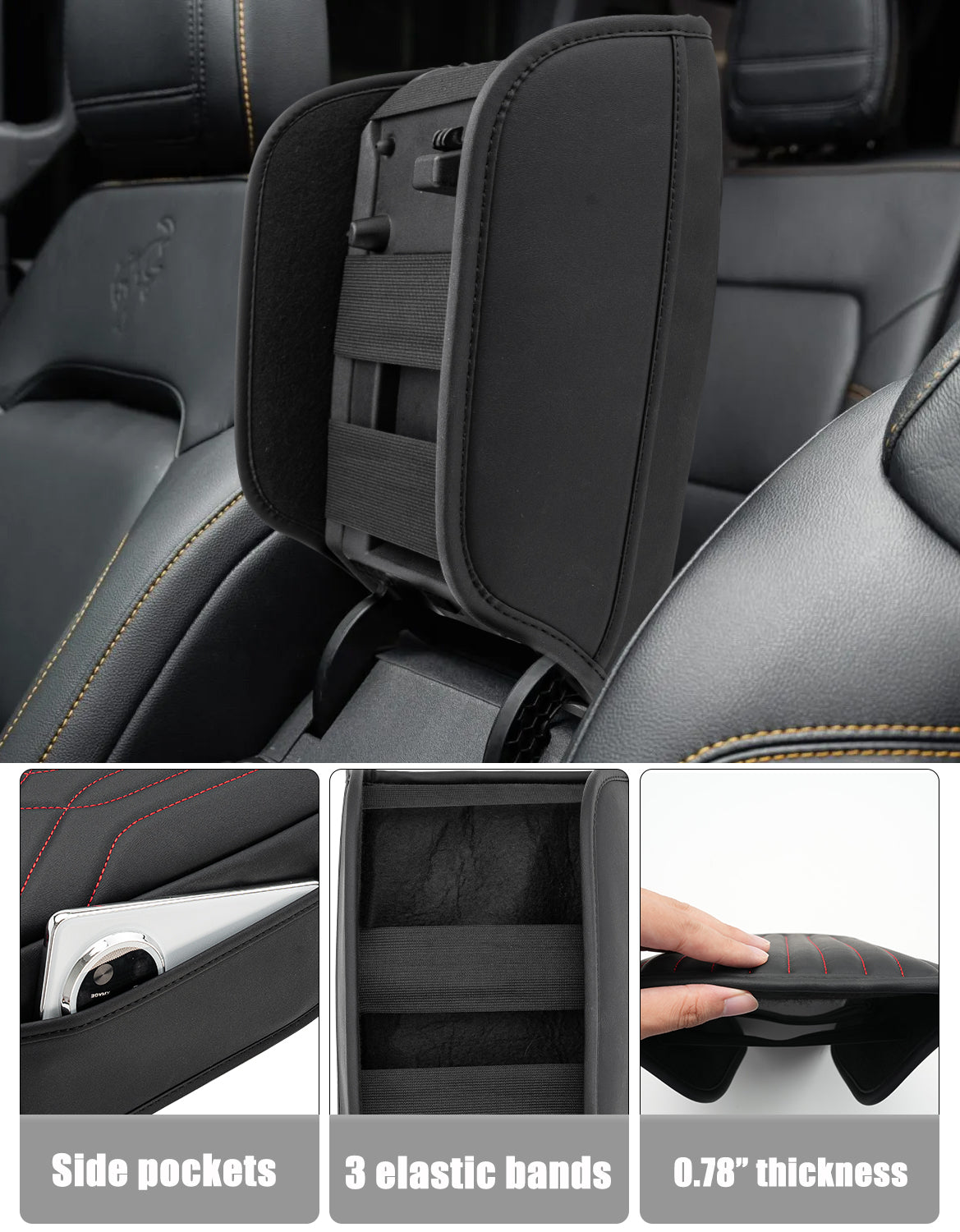 Center Console Armrest Cover Pad for 2021-2026 Ford Bronco