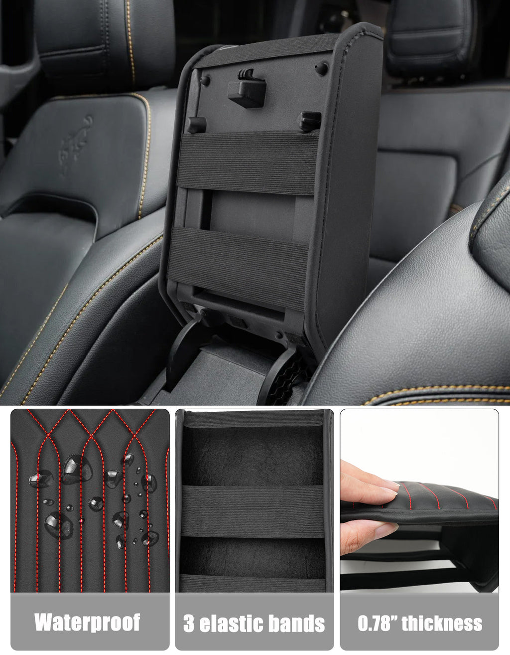 Center Console Armrest Cover Pad for 2021-2026 Ford Bronco