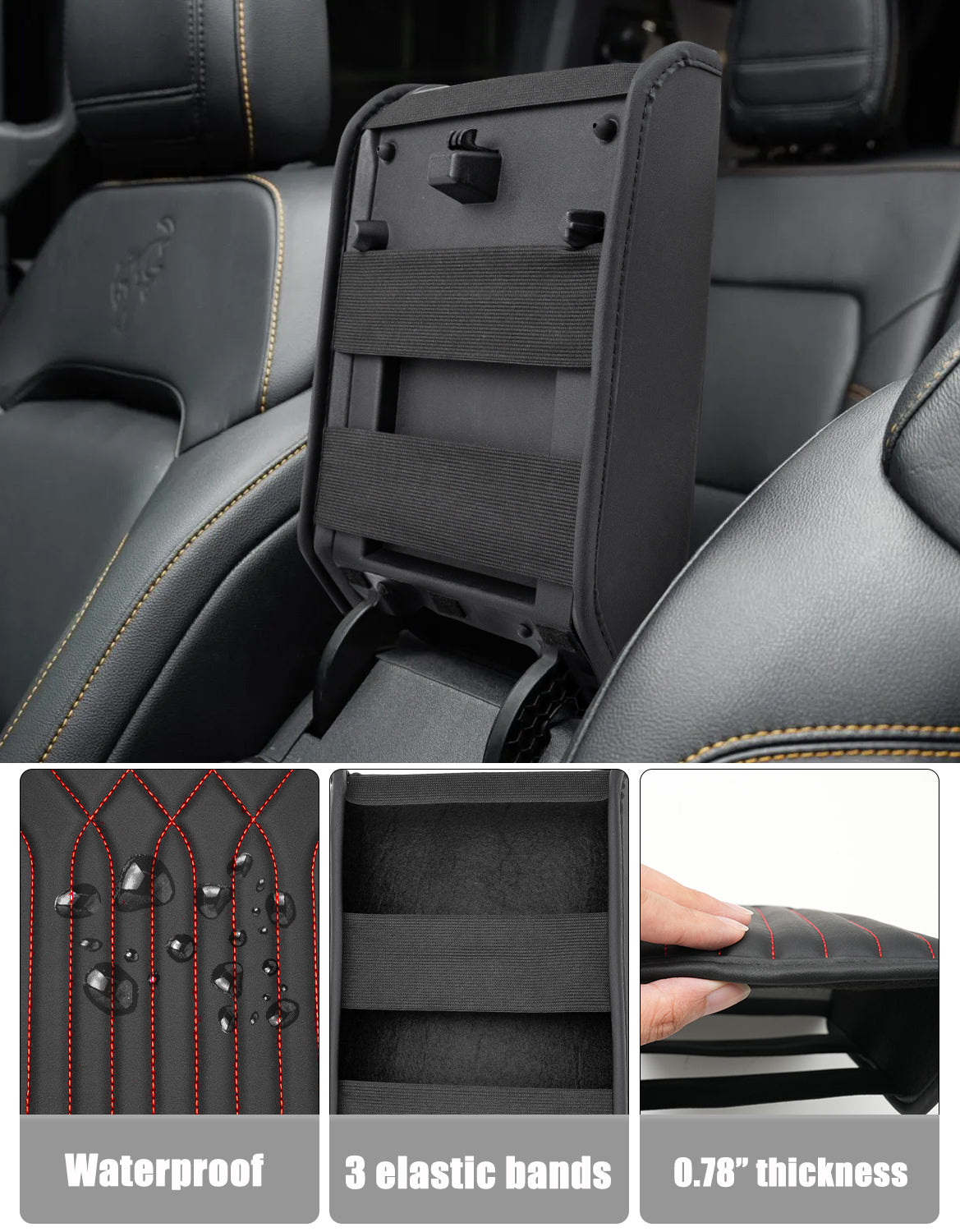Center Console Armrest Cover Pad for 2021-2026 Ford Bronco