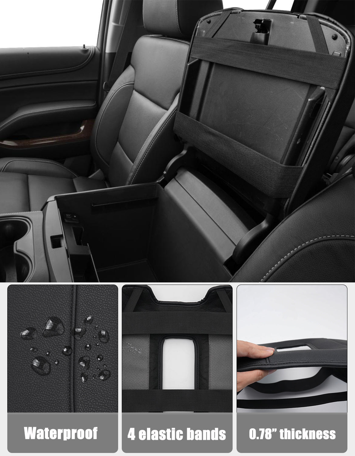 Center Console Armrest Cover Pad for Bucket Seat 2014-2018 Chevy Silverado 1500 2500 3500,2014-2018 GMC Sierra 1500 2500 3500,2015-2020 Tahoe/Yukon/Suburban
