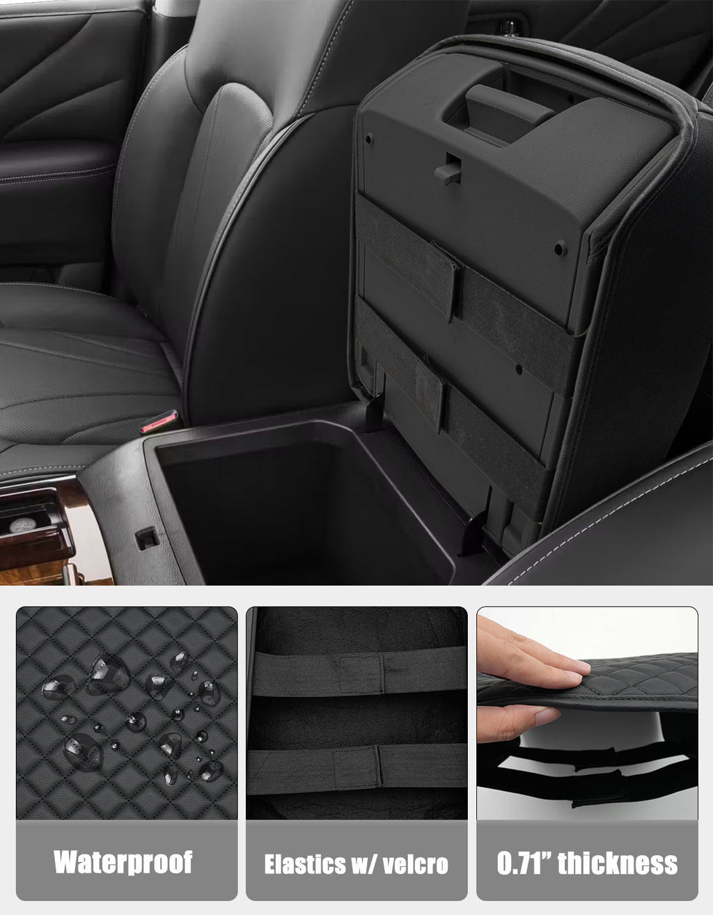 Center Console Armrest Cover Pad Protector for Infiniti QX56 2011-2017, Infiniti QX80 2011-2017
