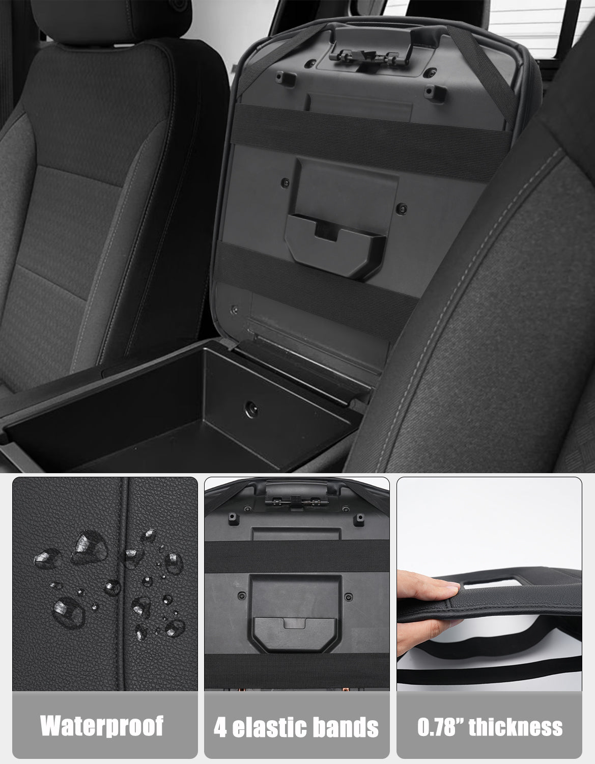 Center Console Armrest Cover Pad for Jump Seat 2019-2026 GMC Sierra 1500 2500 3500,2019-2026 Chevy Silverado 1500 2500 3500