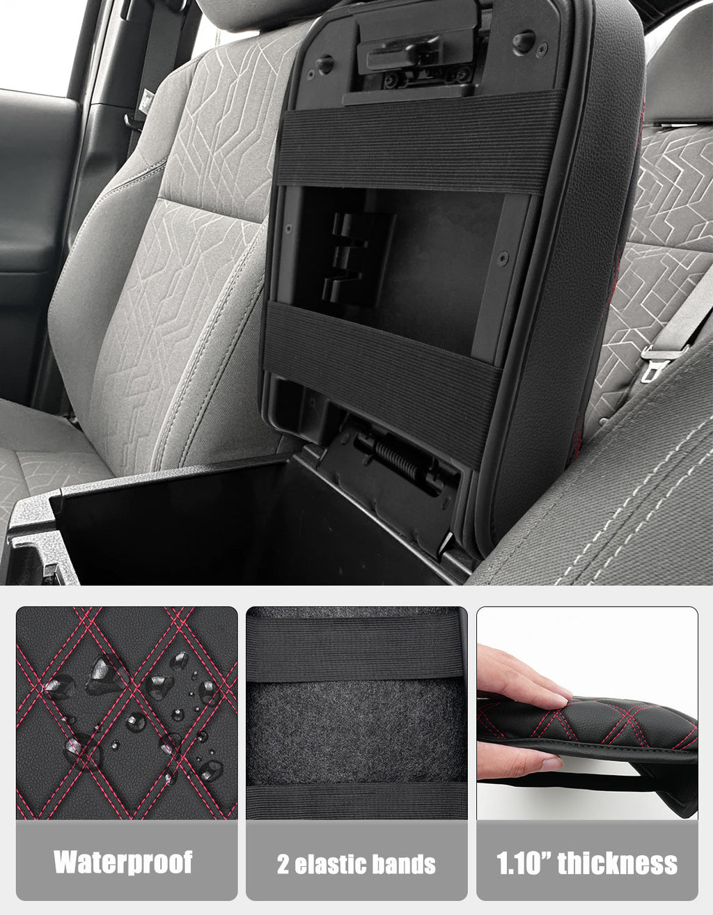 Center Console Armrest Cover Cushion Protector for Toyota Tacoma 2016-2023