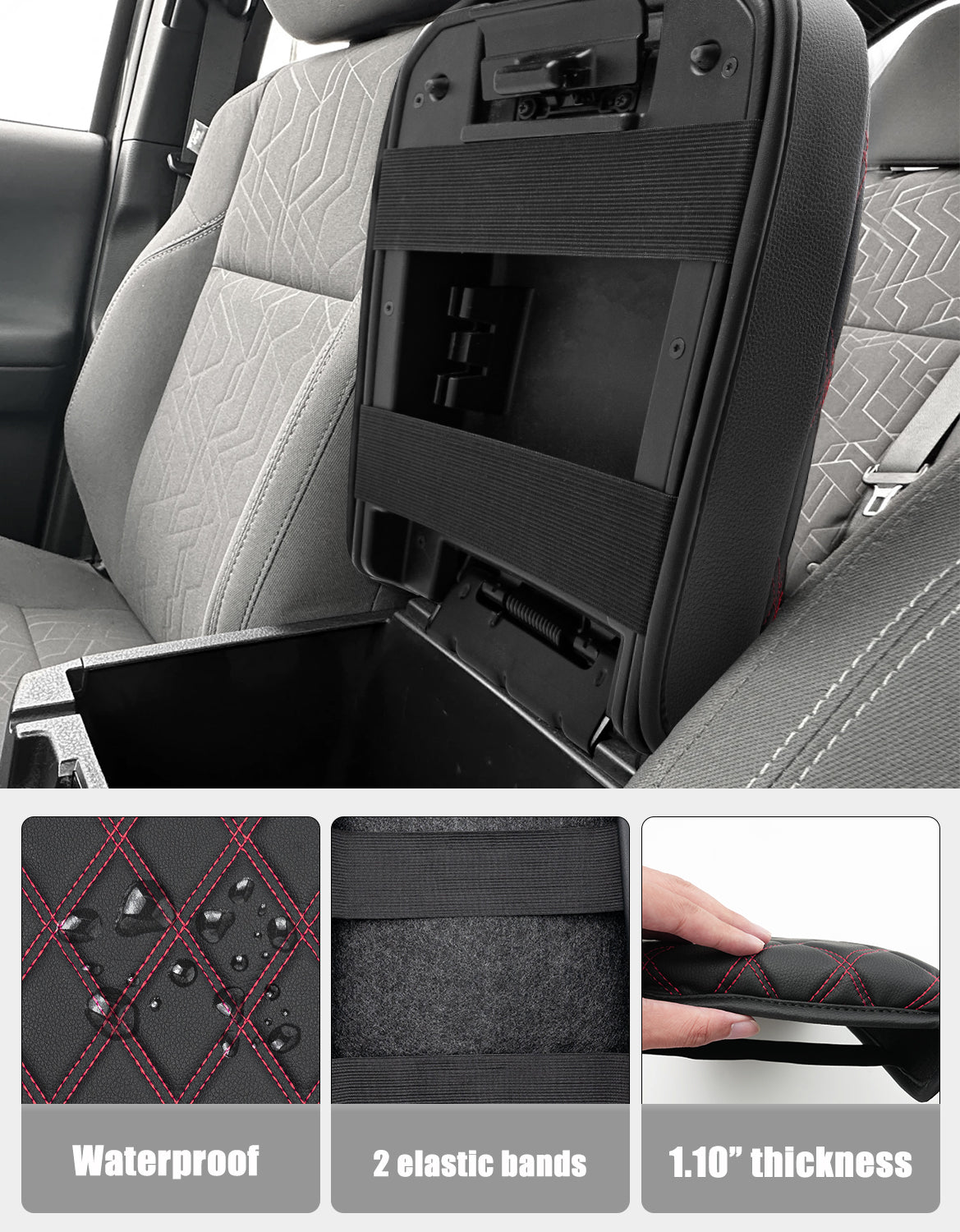 Center Console Armrest Cover Cushion Protector for Toyota Tacoma 2016-2023