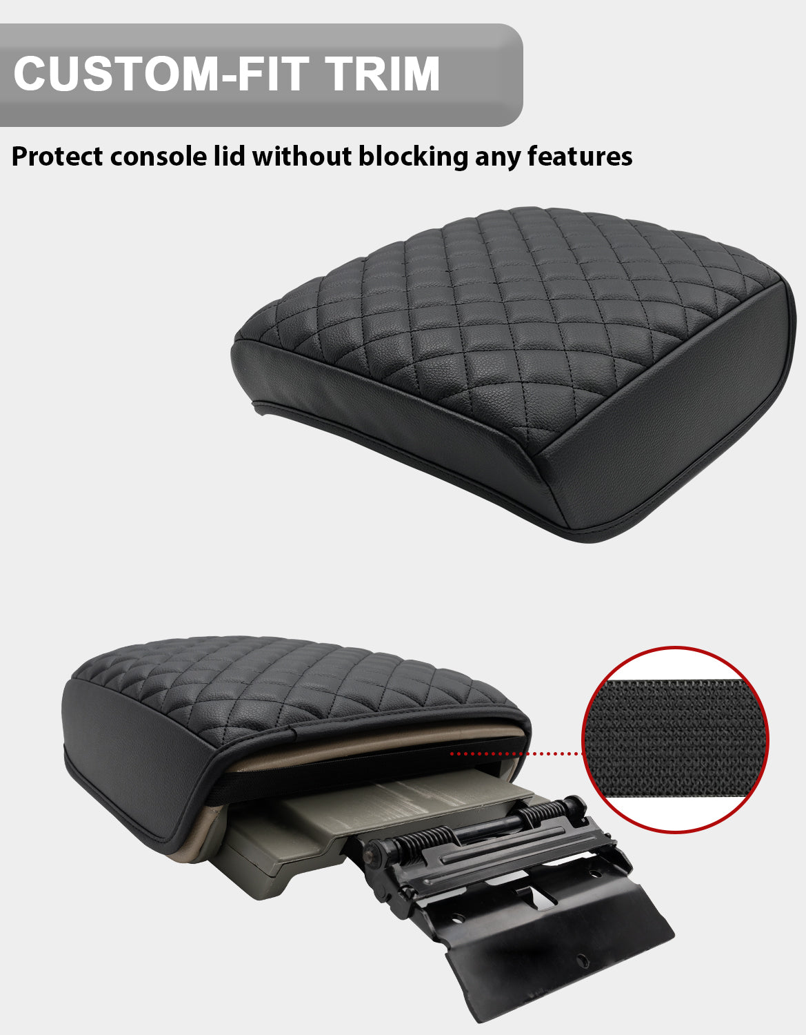 Center Console Armrest Cover Cushion Pad Protector for Honda Ridgeline 2006-2014