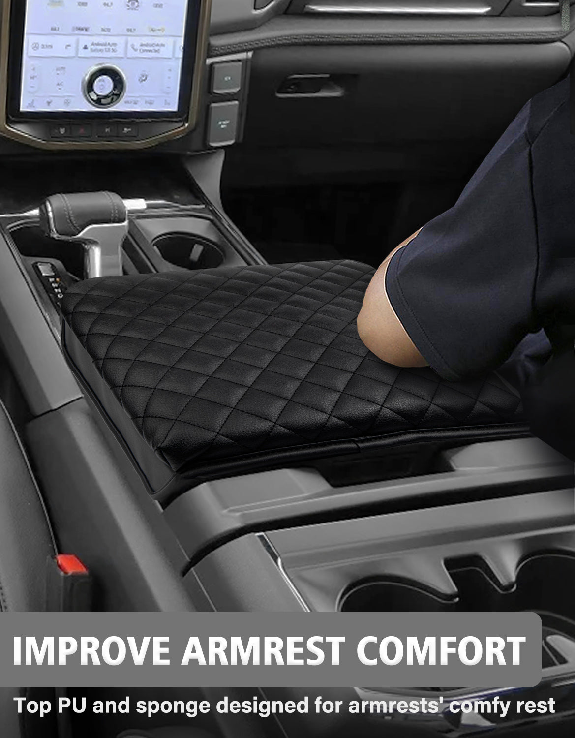 Center Work Surface Armrest Cushion for 2021-2026 Ford F150, 2022-2026 F150 Lightning