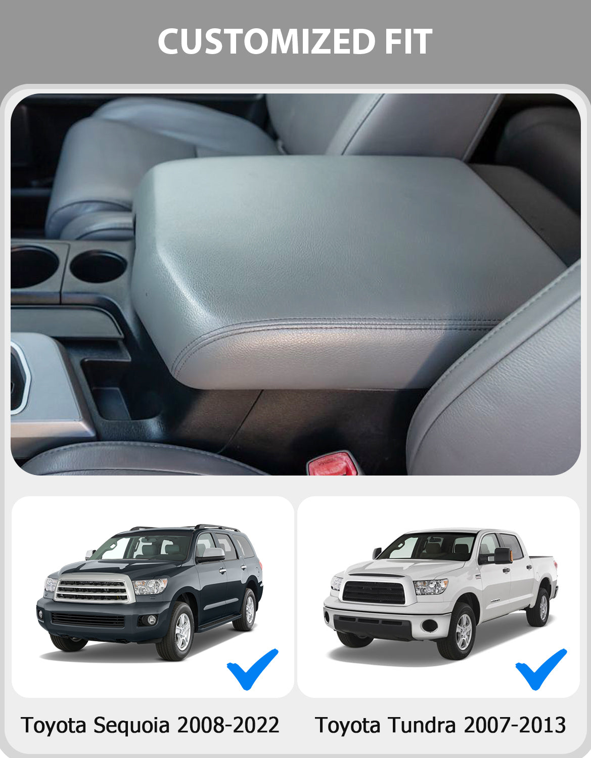 Center Console Armrest Cover for 2007-2013 Toyota Tundra,2008-2022 Toyota Sequoia