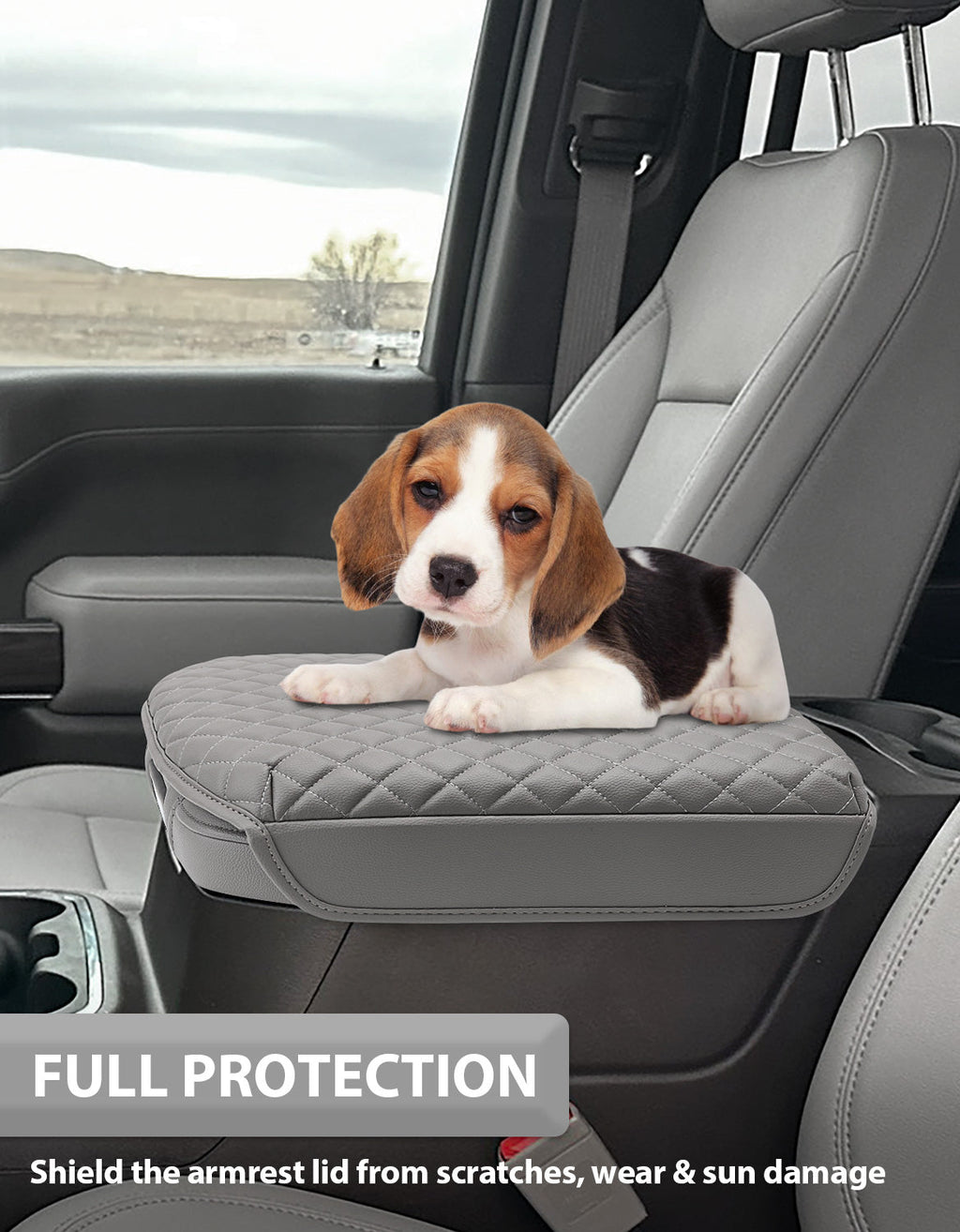 Center Console Armrest Cover Pad for Bucket Seat 2019-2026 Chevy Silverado 1500 2500 3500,2019-2026 GMC Sierra 1500 2500 3500,2021-2026 Tahoe/Suburban/Yukon