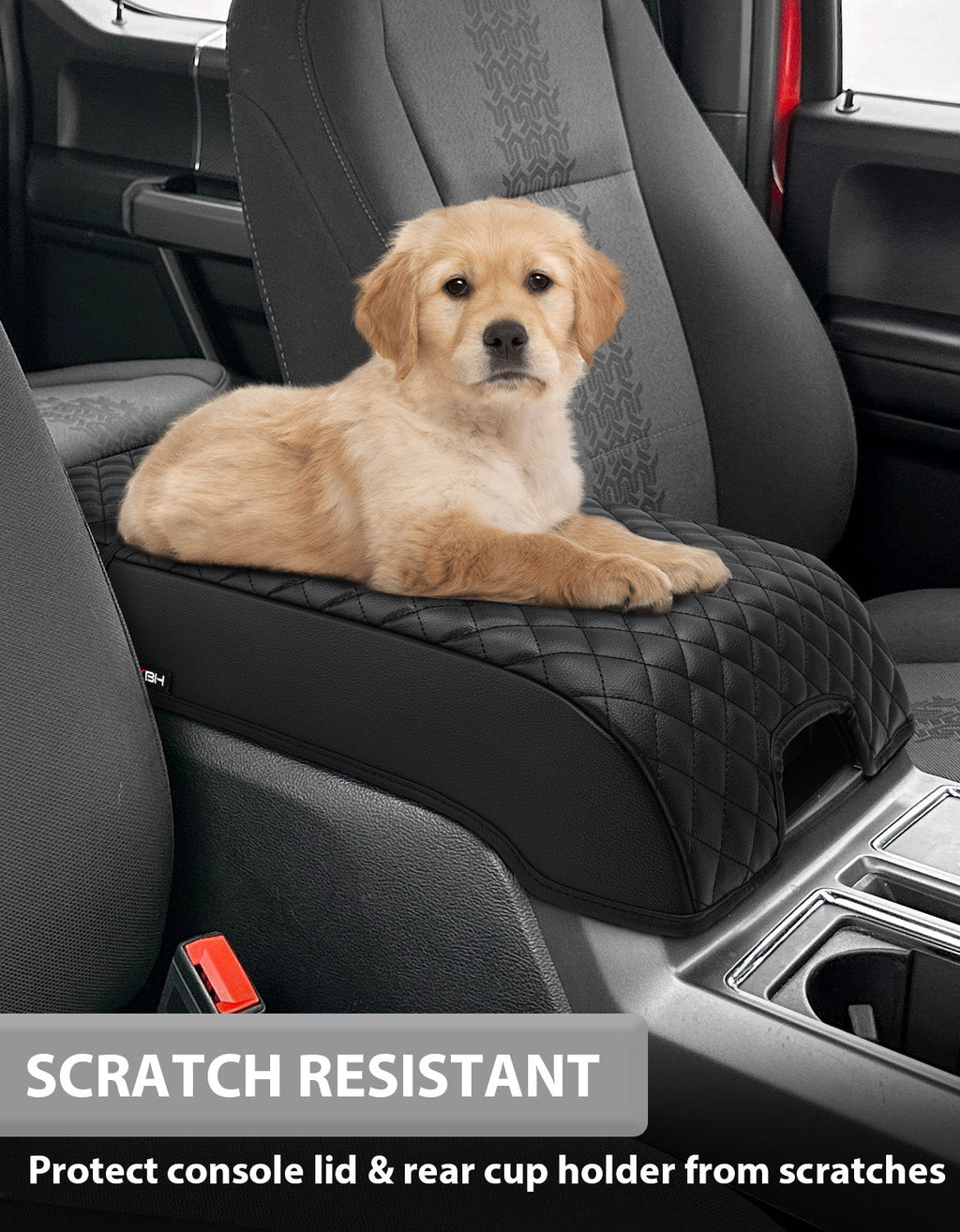Center Console Armrest Cover Pad for Bucket Seat 2015-2020 Ford F150, 2017-2022 F250 F350 F450 F550 Super Duty, 2018-2024 Ford Expedition
