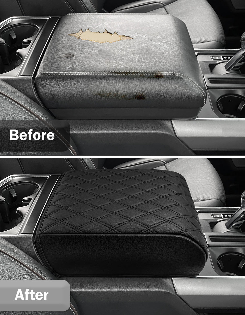 Center Console Armrest Cover Pad for Bucket Seat 2021-2026 Ford F-150