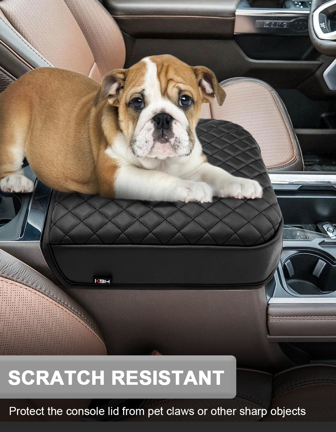 Center Console Cover Pad for Bucket Seat 2023-2026 Ford F250 F350 F450 F550 Super Duty