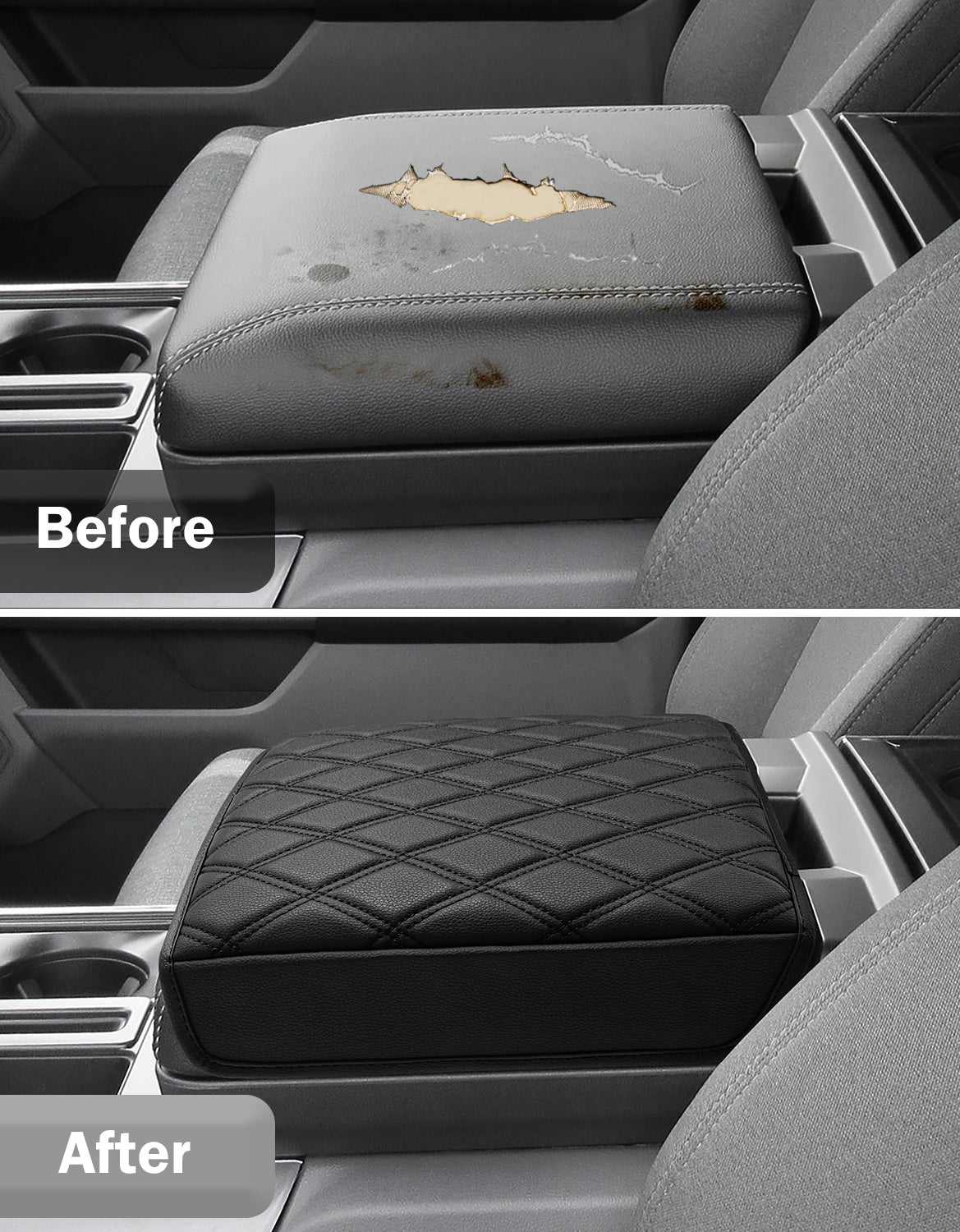 Center Work Surface Armrest Cushion for 2021-2026 Ford F150, 2022-2026 F150 Lightning