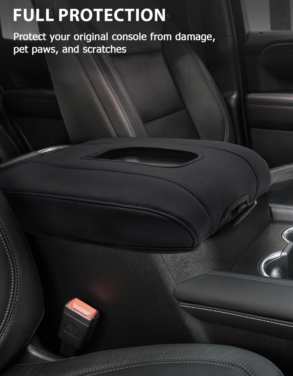 Thin Version Center Console Cushion Cover for Bucket Seat 2019-2026 GMC Sierra 1500 2500 3500,2019-2026 Chevy Silverado 1500 2500 3500, 2021-2026 Tahoe/Suburban/Yukon