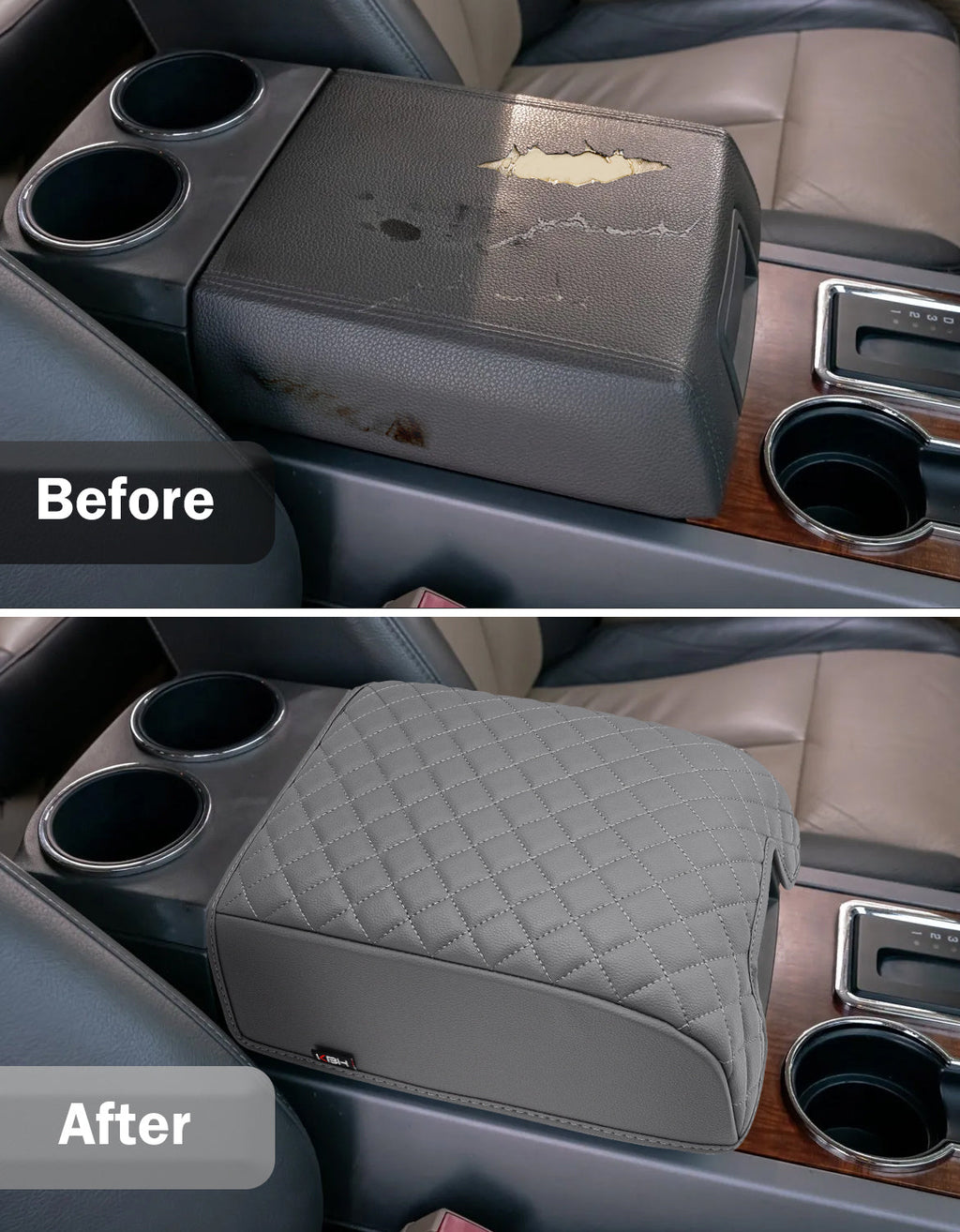 Center Console Armrest Cover Pad for Bucket Seat 2007-2017 Ford Expedition, 2004-2014 Ford F150, 2006-2008 Lincoln Mark LT