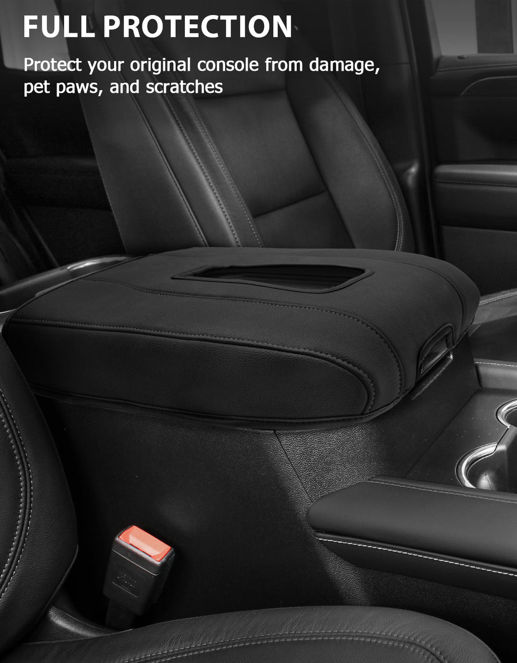 Thin Version Center Console Cushion Cover for Bucket Seat 2019-2026 GMC Sierra 1500 2500 3500,2019-2026 Chevy Silverado 1500 2500 3500, 2021-2026 Tahoe/Suburban/Yukon