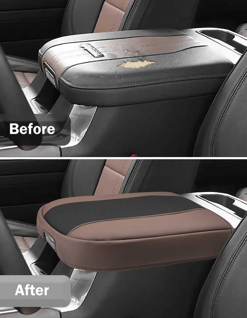 Thick Version Center Console Cushion Cover for  Bucket Seat 2019-2026 GMC Sierra 1500 2500 3500,2019-2026 Chevy Silverado 1500 2500 3500, 2021-2026 Tahoe/Suburban/Yukon