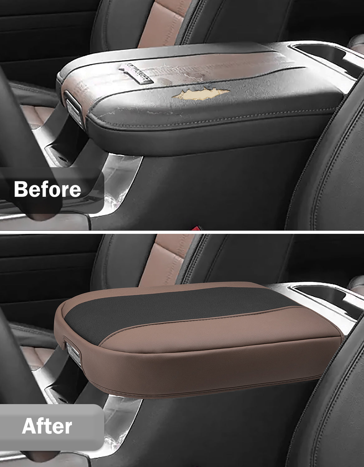 Thick Version Center Console Cushion Cover for  Bucket Seat 2019-2026 GMC Sierra 1500 2500 3500,2019-2026 Chevy Silverado 1500 2500 3500, 2021-2026 Tahoe/Suburban/Yukon