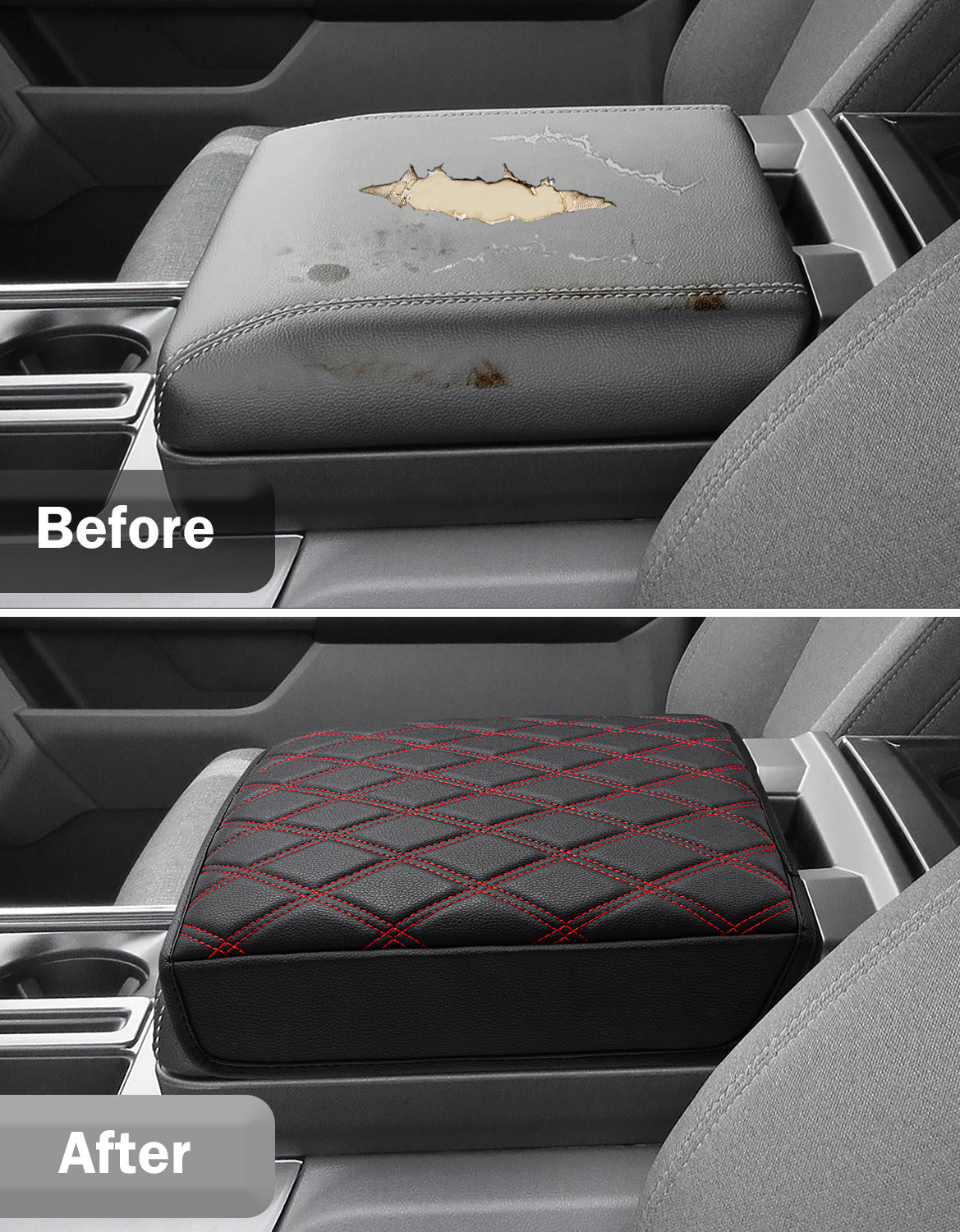 Center Work Surface Armrest Cushion for 2021-2026 Ford F150, 2022-2026 F150 Lightning