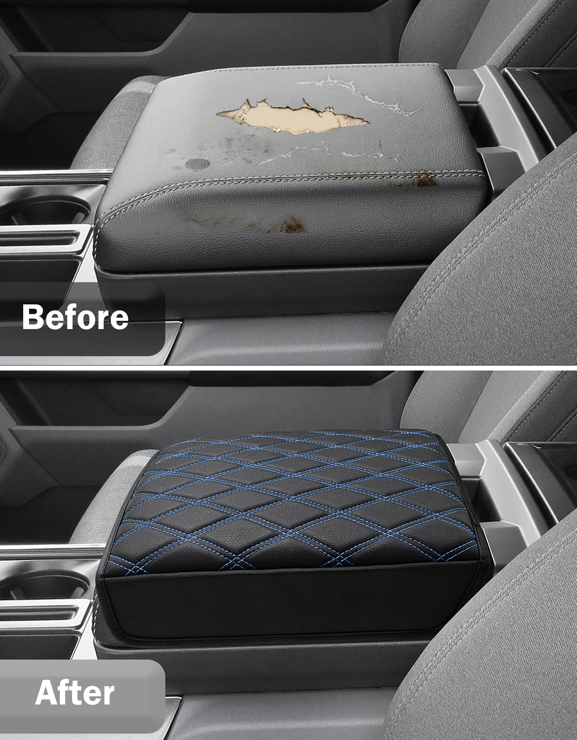 Center Work Surface Armrest Cushion for 2021-2026 Ford F150, 2022-2026 F150 Lightning