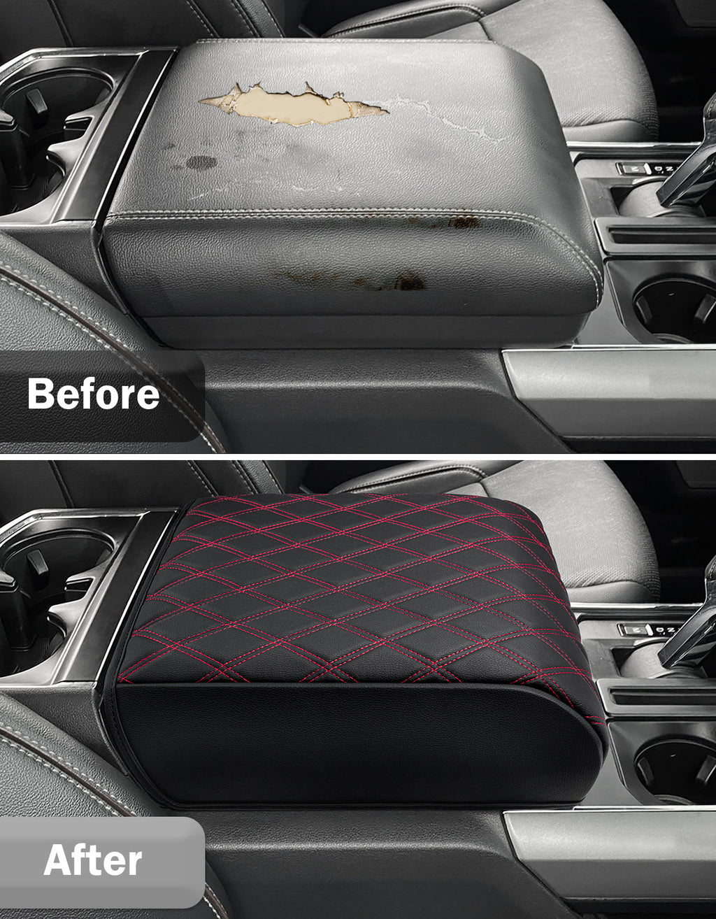 Center Console Armrest Cover Pad for Bucket Seat 2021-2026 Ford F-150
