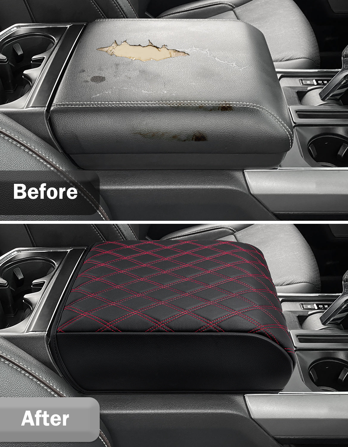 Center Console Armrest Cover Pad for Bucket Seat 2021-2026 Ford F-150