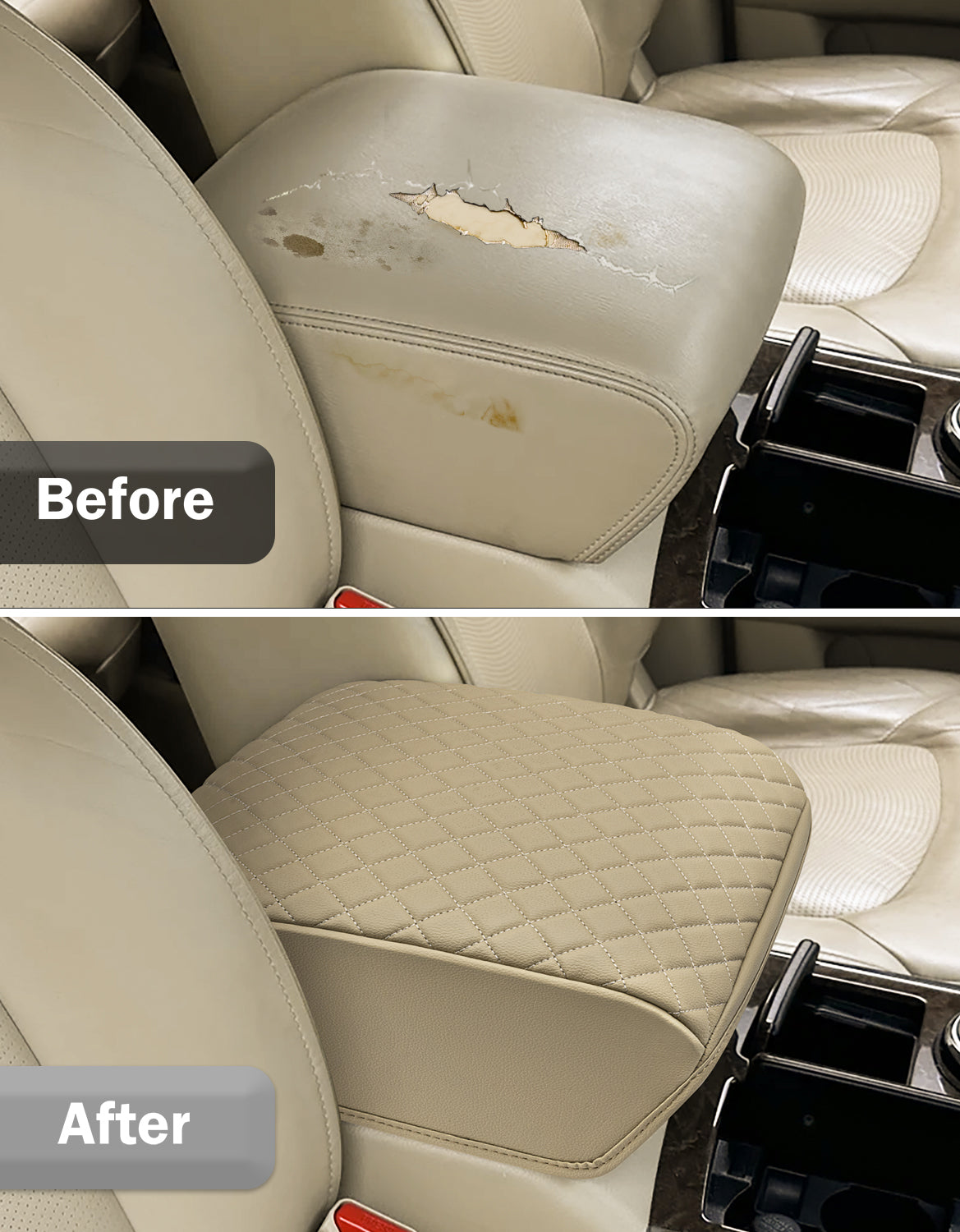 Center Console Armrest Cover Pad Protector for Infiniti QX56 2011-2017, Infiniti QX80 2011-2017