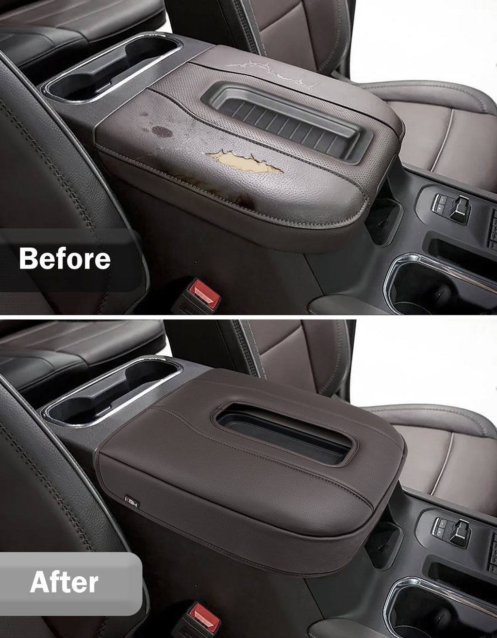 Thick Version Center Console Cushion Cover for Bucket Seat 2019-2026 GMC Sierra 1500 2500 3500,2019-2026 Chevy Silverado 1500 2500 3500, 2021-2026 Tahoe/Suburban/Yukon