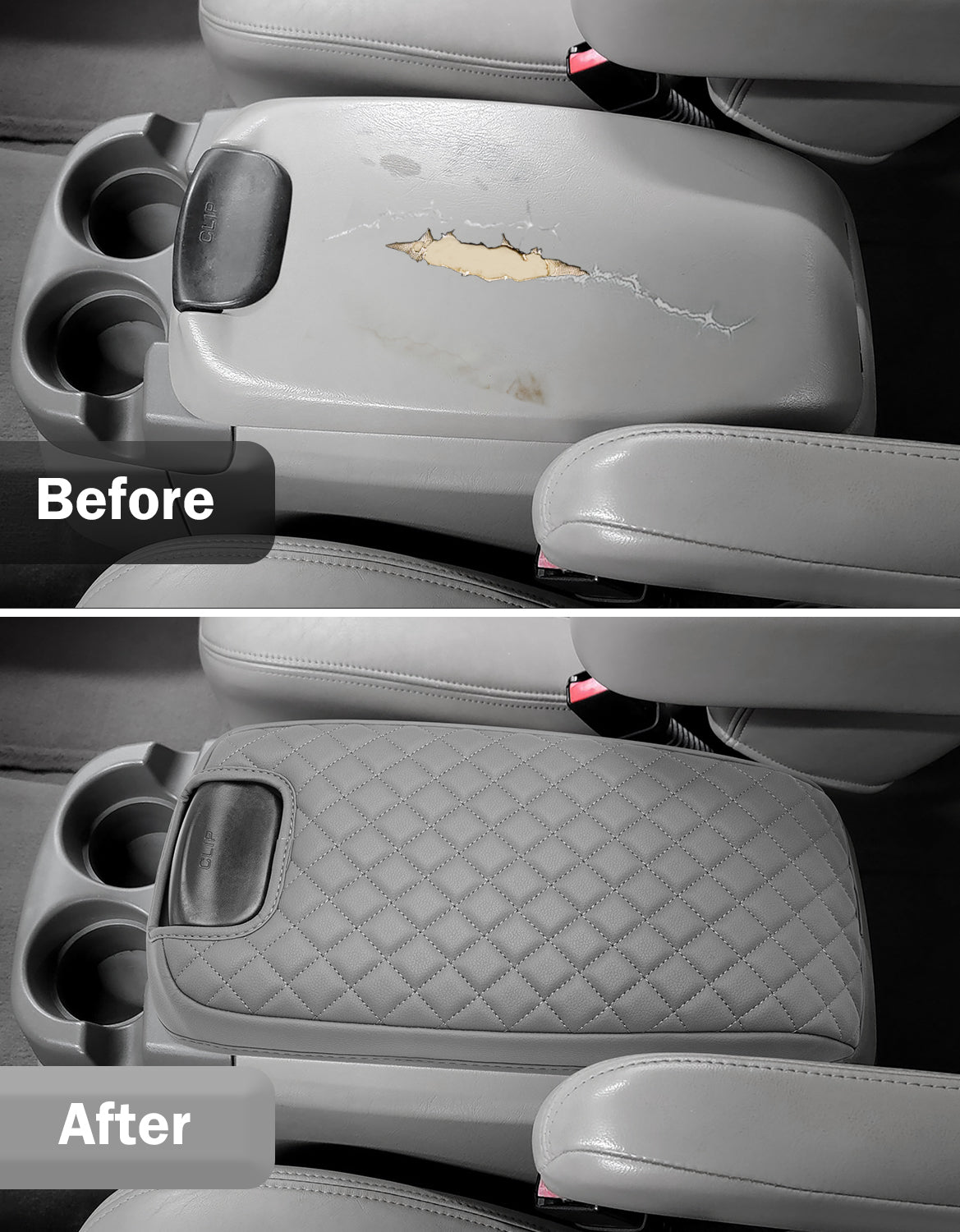 Center Console Armrest Cover for Bucket Seat 1999-2007 Ford F250 F350 F450 F550 Super Duty,2000-2008 Ford F650 Super Duty,1999-2007 Ford Excursion