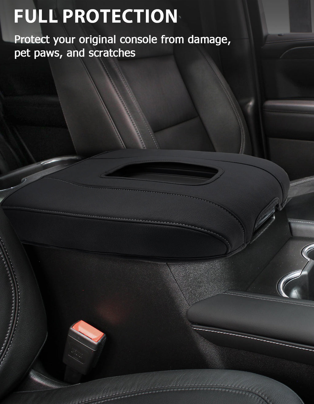 Thin Version Center Console Cushion Cover for Bucket Seat 2019-2026 GMC Sierra 1500 2500 3500,2019-2026 Chevy Silverado 1500 2500 3500, 2021-2026 Tahoe/Suburban/Yukon