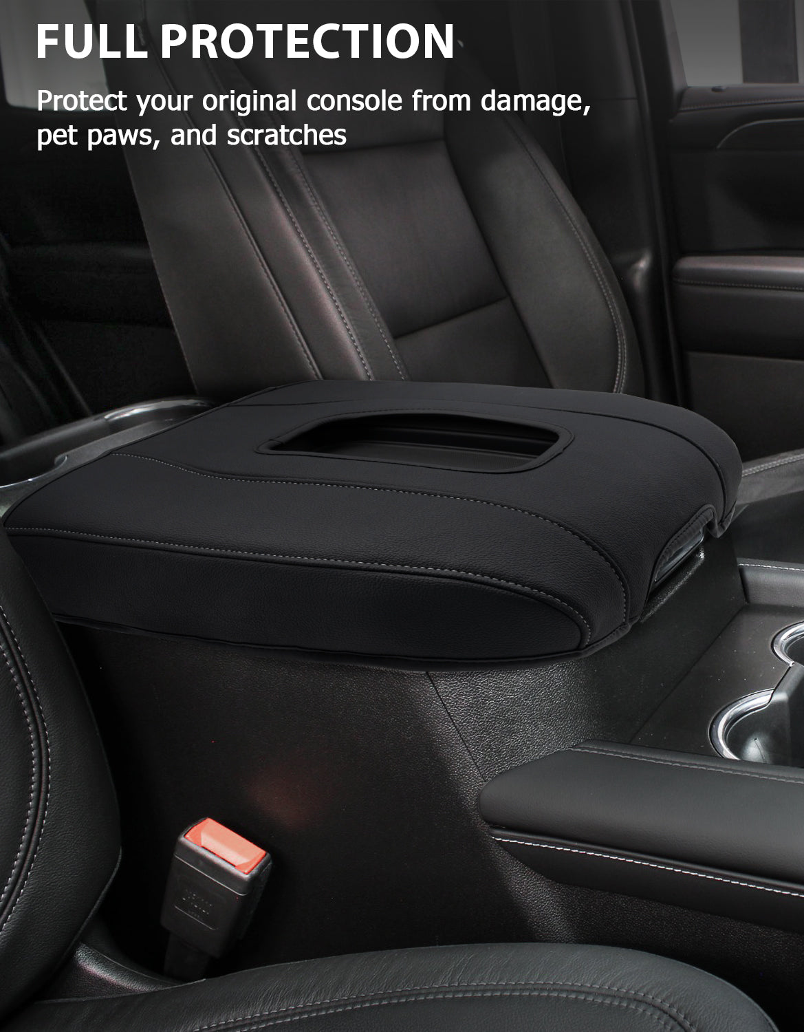 Thin Version Center Console Cushion Cover for Bucket Seat 2019-2026 GMC Sierra 1500 2500 3500,2019-2026 Chevy Silverado 1500 2500 3500, 2021-2026 Tahoe/Suburban/Yukon